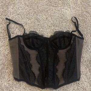 Black Lace Bustier Corset Top
